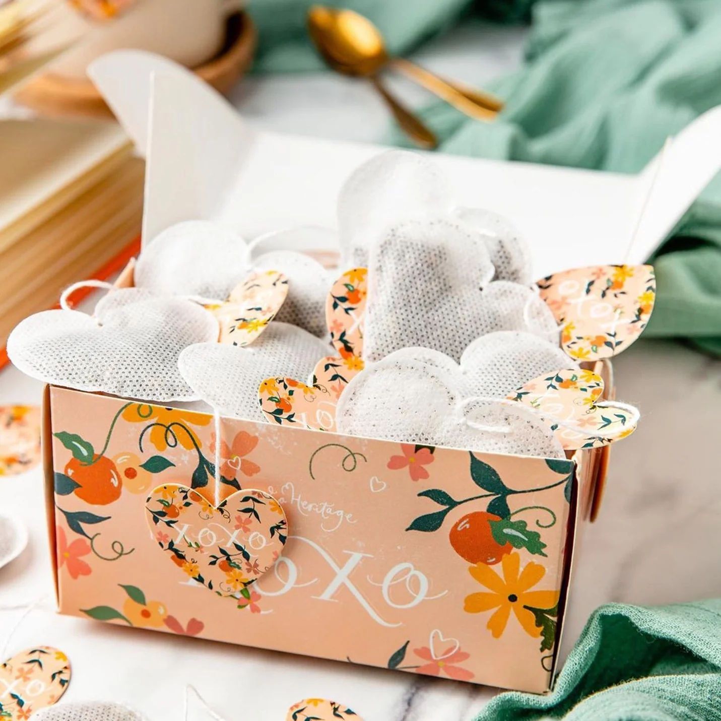 sachets de thé coeur