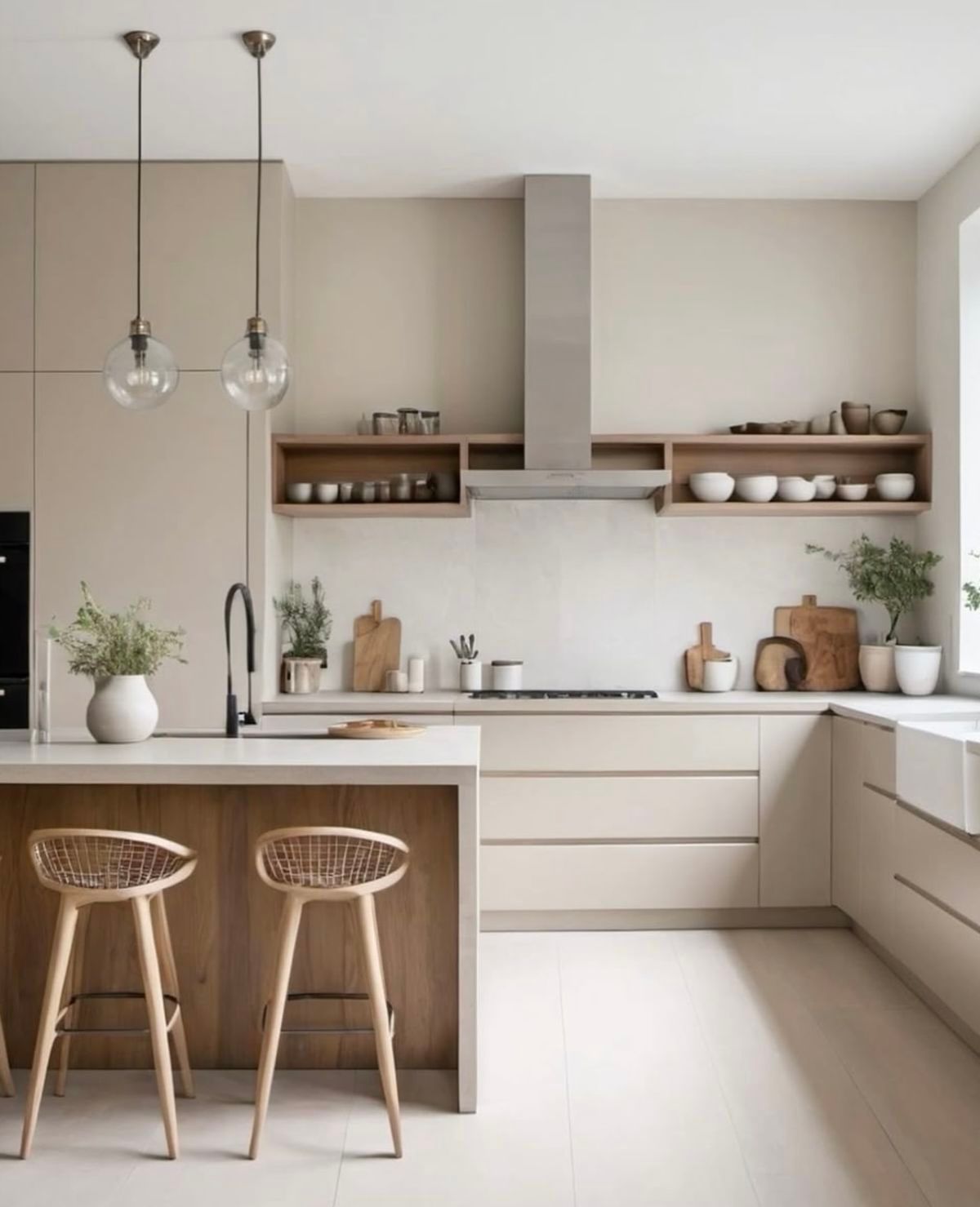 cuisine blanche et bois scandinave