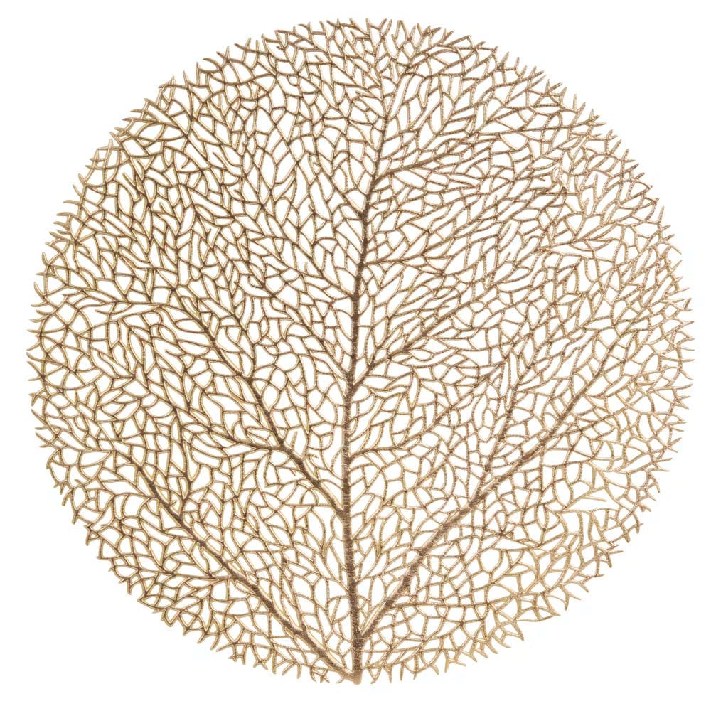 Set de table rond feuille doré