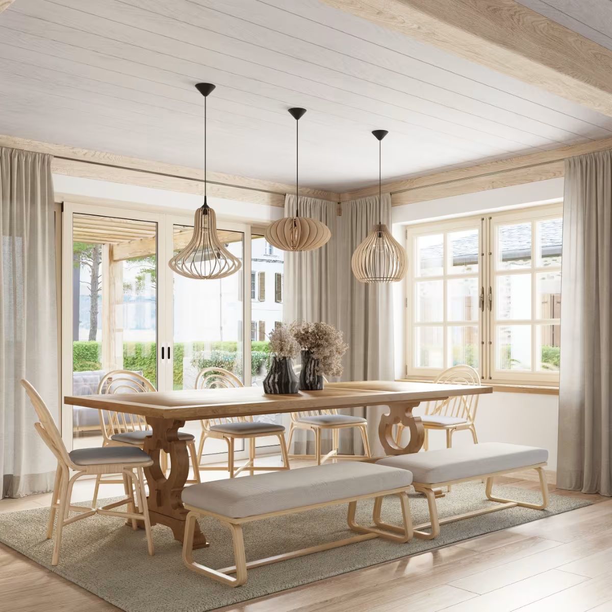 Suspension dome en bois