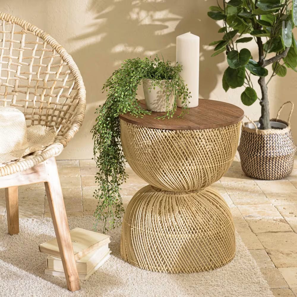 Table d'appoint en rotin de chez maisons du monde