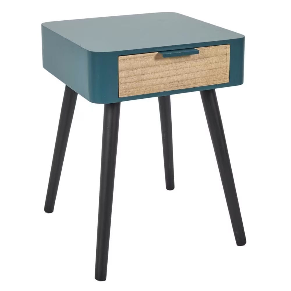 Table de chevet 1 tiroir bleu canard