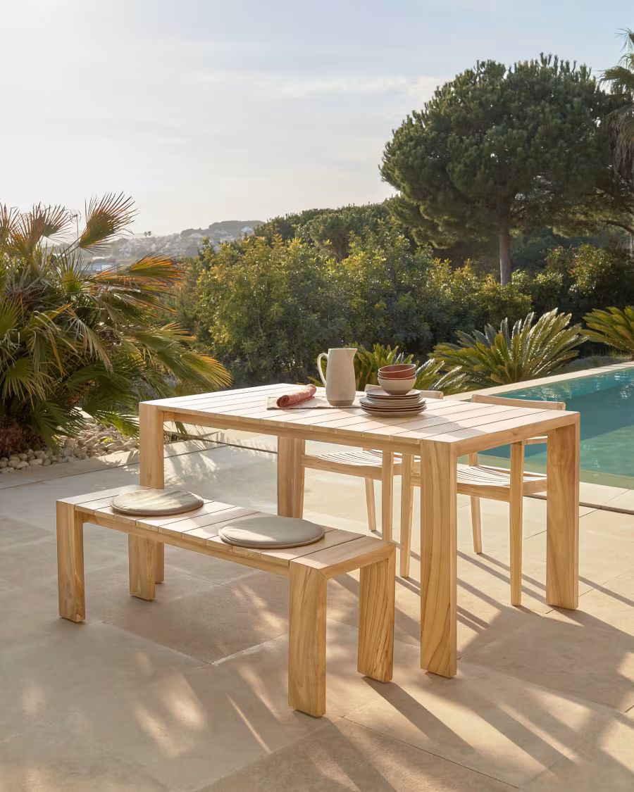 table en bois pour l'exterieur 160 x 90
