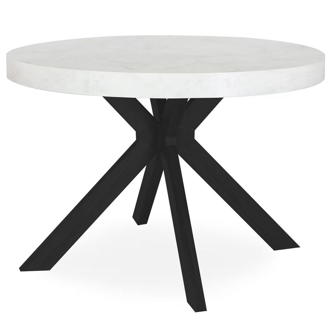 table ronde extensible effet marbre