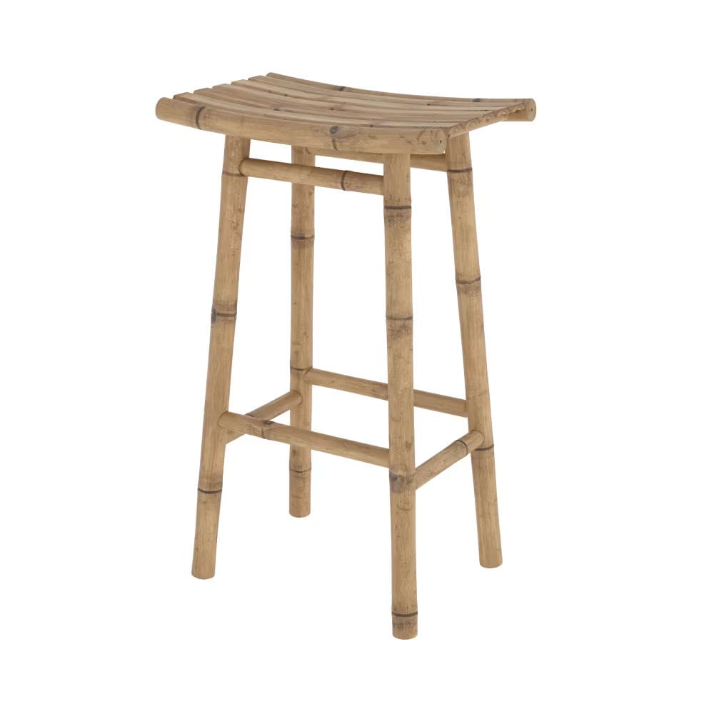 Tabouret de bar extérieur en bambou 74 cm