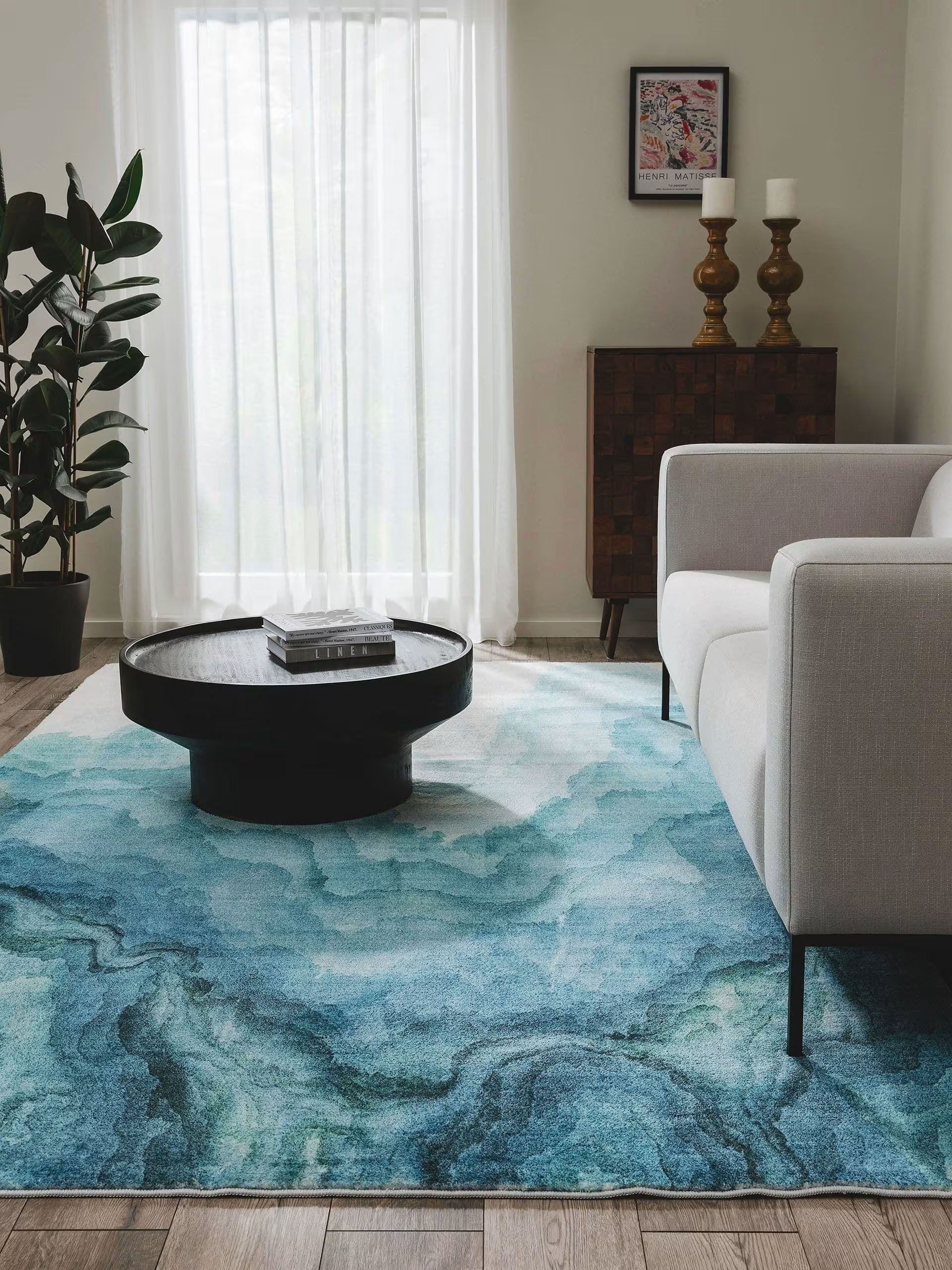 tapis nuance bleu