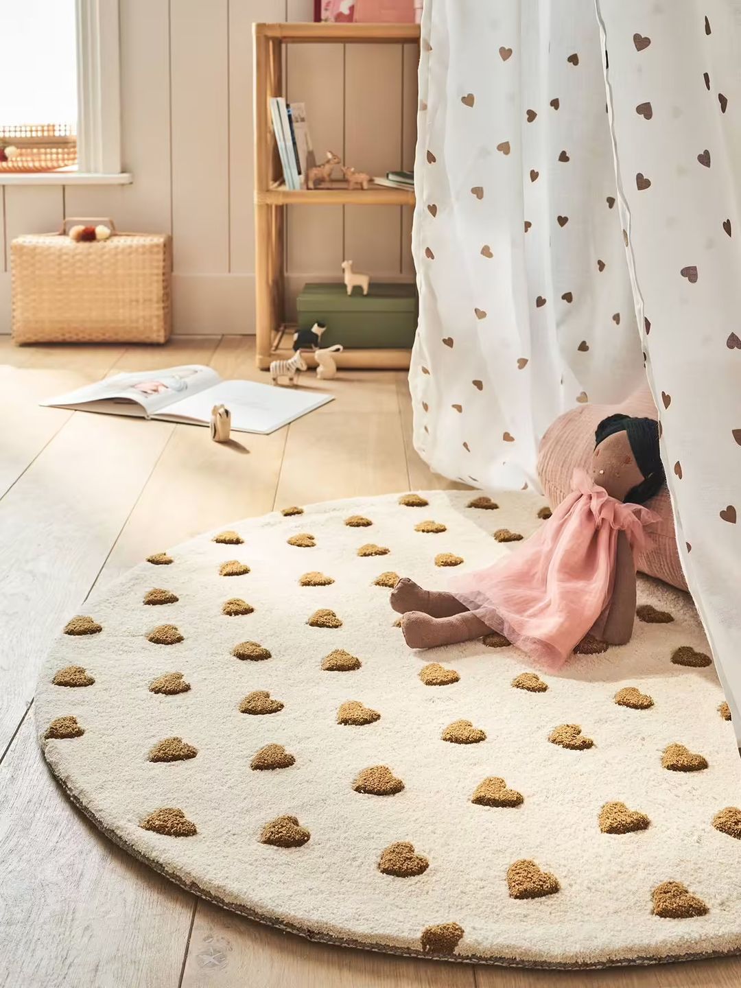 tapis chambre filles coeur
