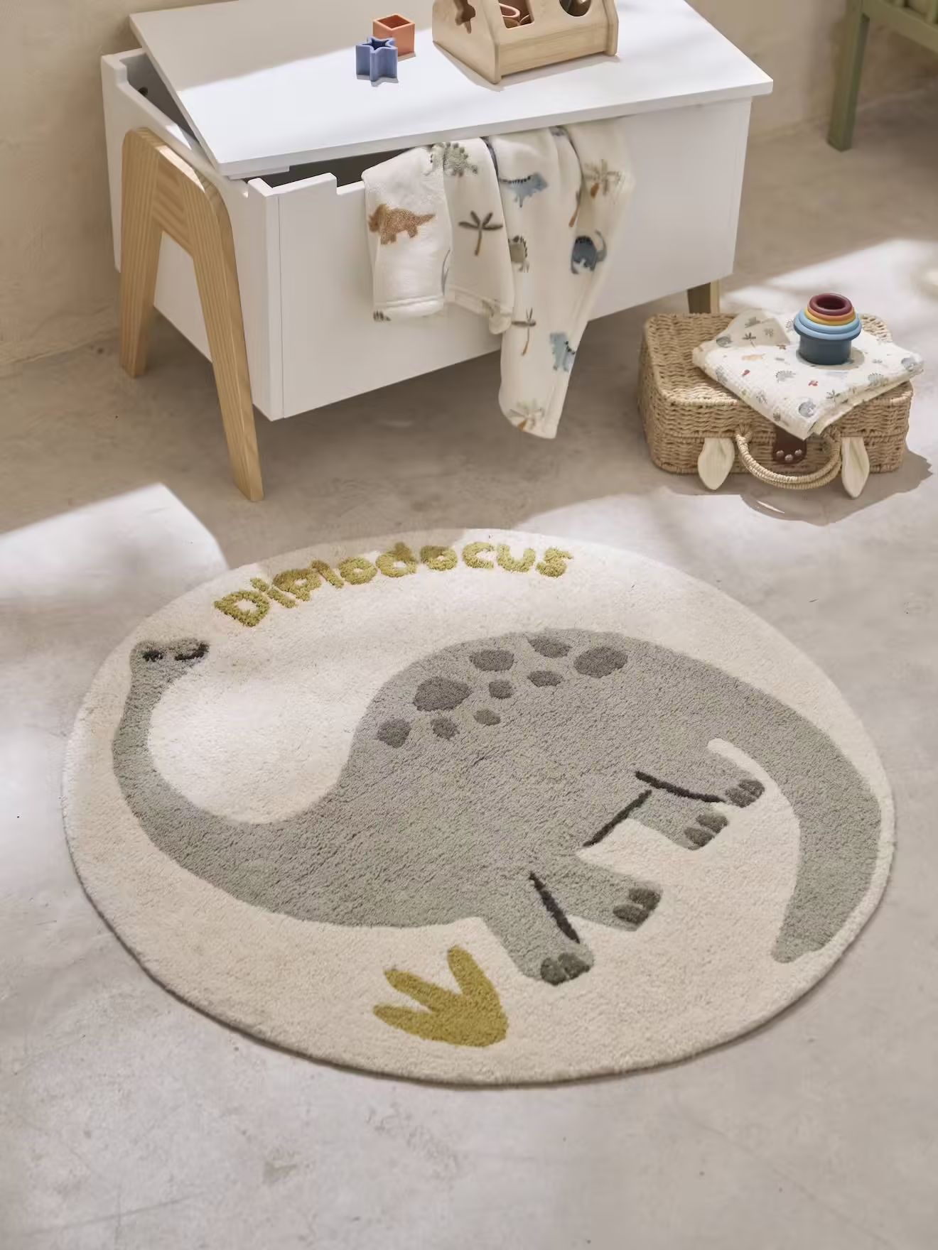 tapis rond dinosaure