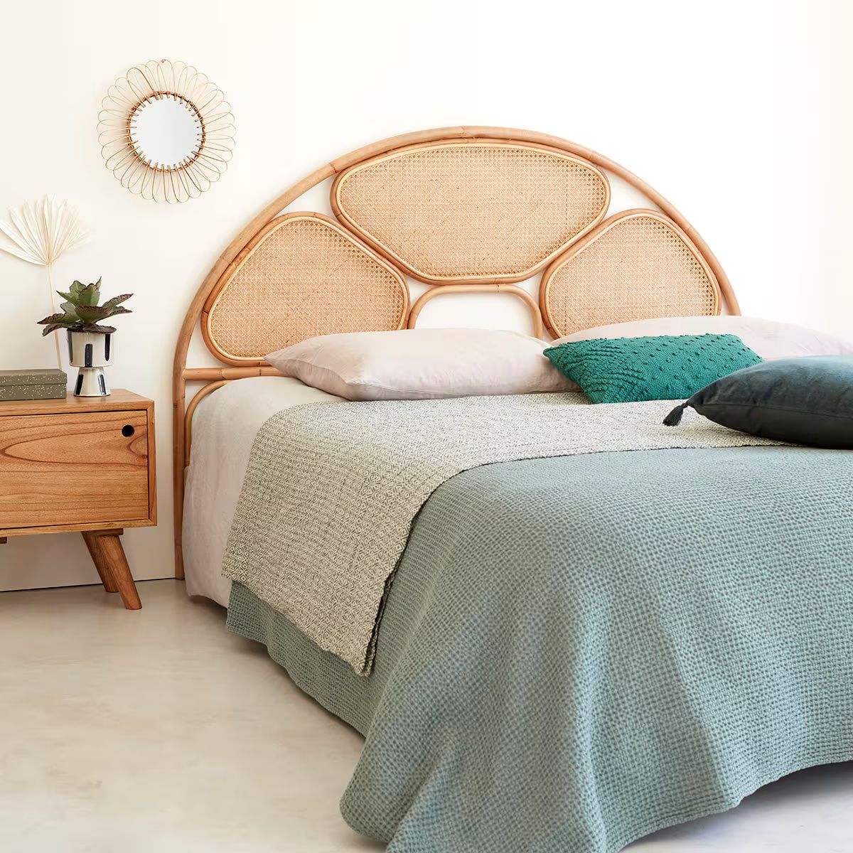 tete de lit rotin 160 cm en cannage et rotin maisons du monde