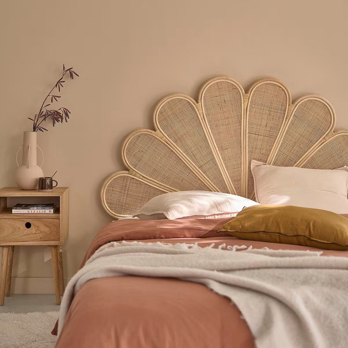 Tête de lit en rotin et cannage 160 cm
