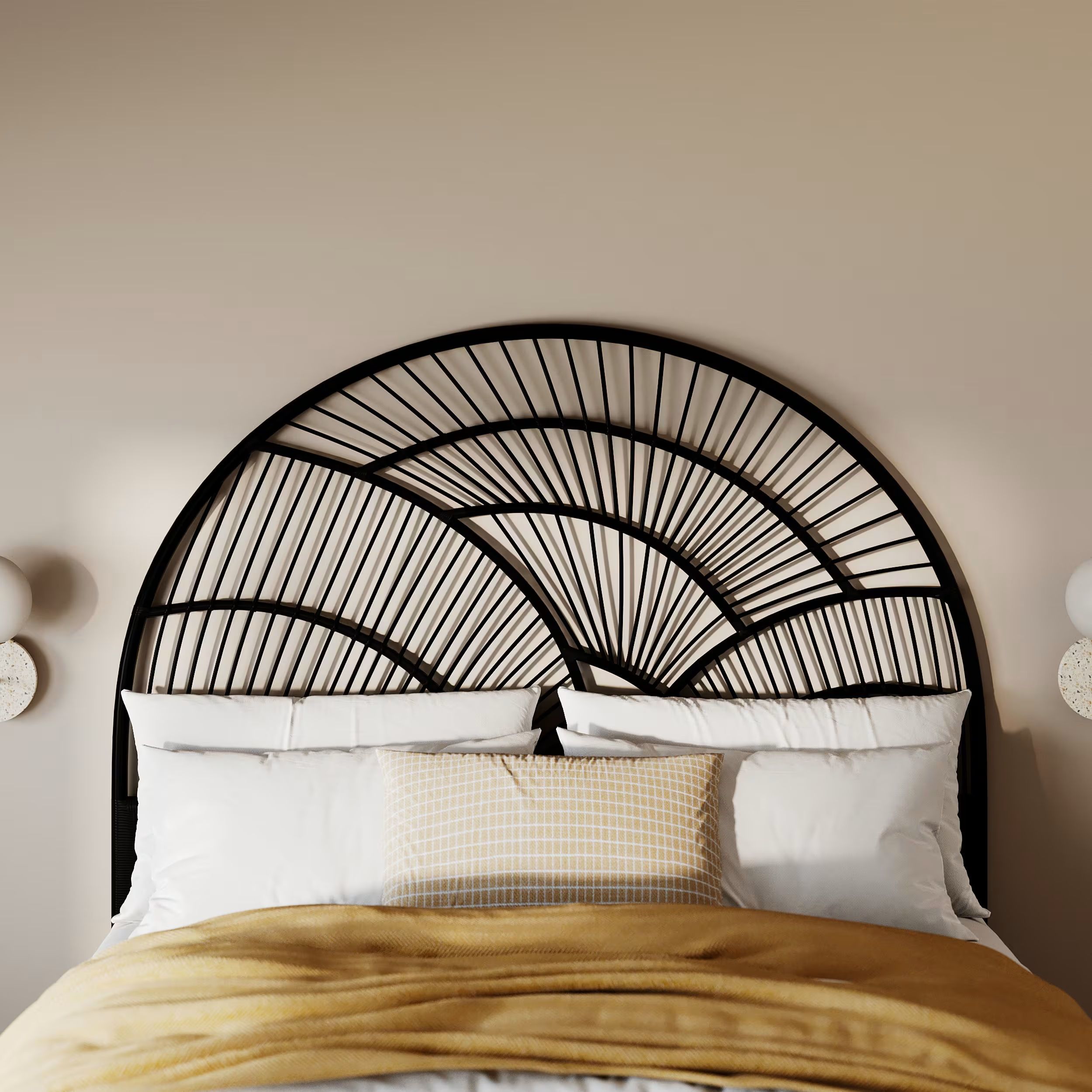 Tête de lit en rotin noir 160 cm