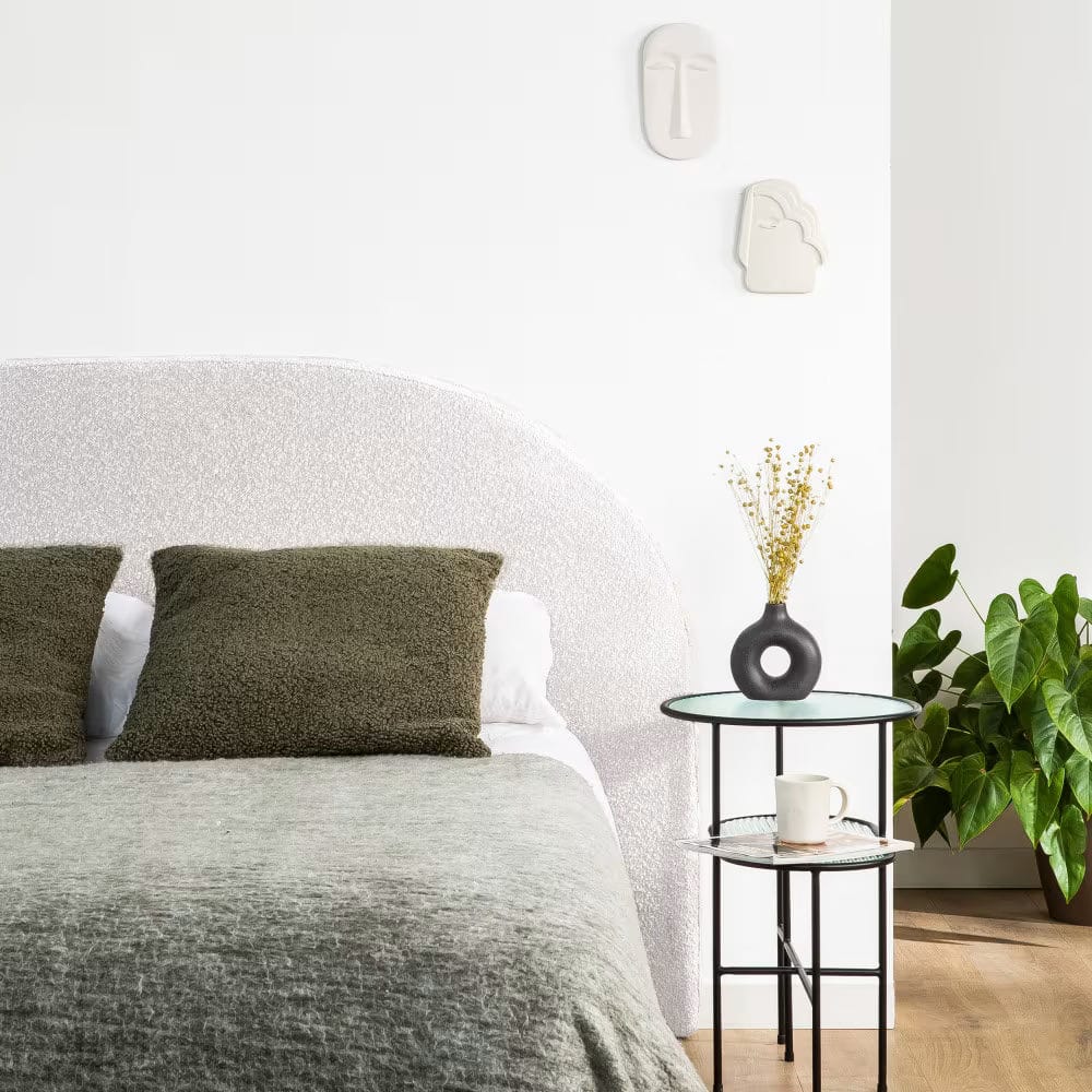 tete de lit tissus bouclettes