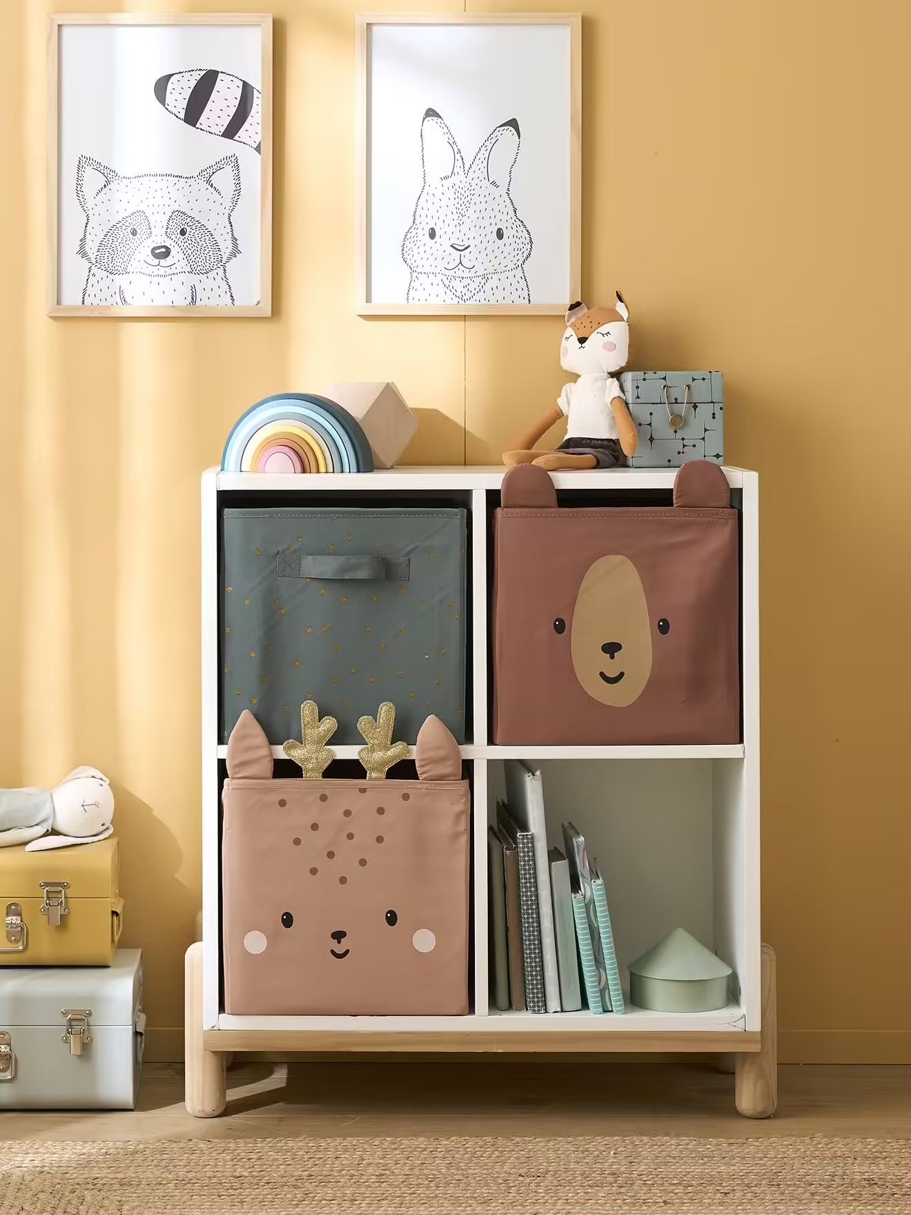 chambre bébé garçon bacs rangement
