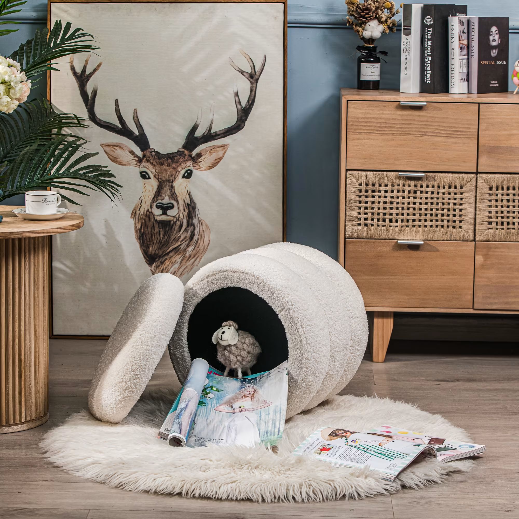 pouf bouclé maison du monde